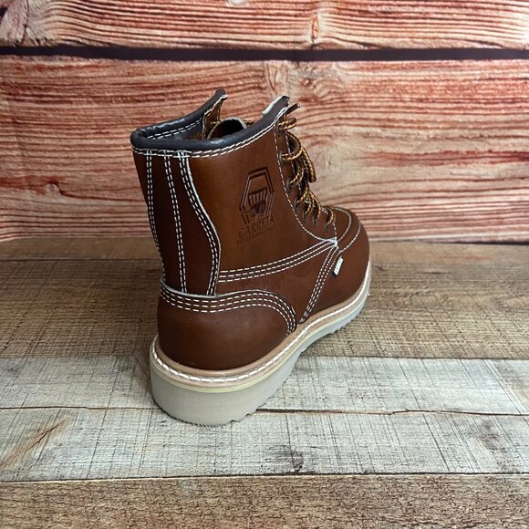Men's Strong Barzon Sole Genuine Leather Lace Up Work Boots Handmade in Mexico - Picture 3 of 9